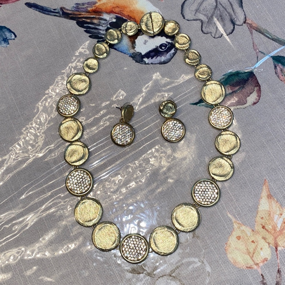 Gold and Silver Necklace and Earring Set